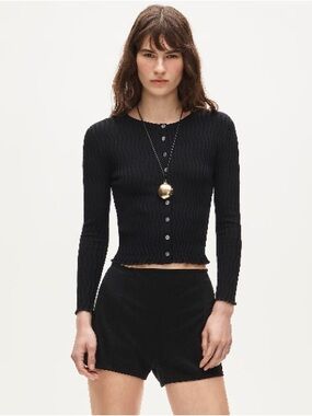 J.Crew Wave-rib cardigan in super-stretch CT969